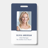 Navy Personeelsfoto ID Bedrijfsbeveiliging Badge (Voorzijde)