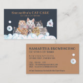 Navy Pet Care Spa Salon Sitting Bath Groomer Cat Visitekaartje (Voorkant / Achterkant)