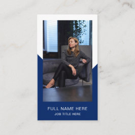 Navy Photo Business Card for Creative Profession Visitekaartje
