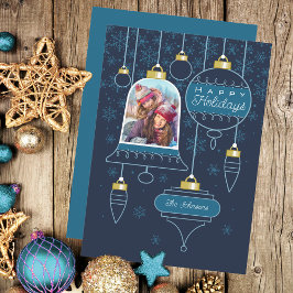 Navy Photo Happy Holiday Kaart