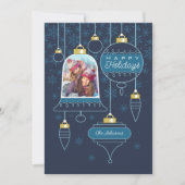 Navy Photo Happy Holiday Kaart (Voorkant)