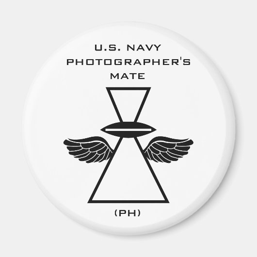 NAVY PHOTOGRAPHER IFGA MET WINGS ROUND MAGNET (Voorkant)