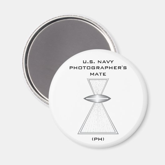 Navy Photographer IFGA No Wings Round Magnet (Voorkant / Achterkant)