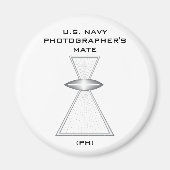 Navy Photographer IFGA No Wings Round Magnet (Voorkant)