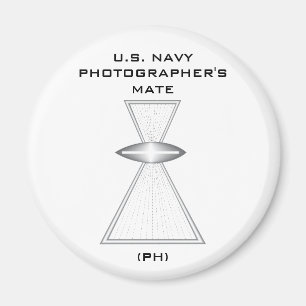 Navy Photographer IFGA No Wings Round Magnet
