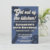 Navy Pickleball Feest Sportieve Paddles Verjaardag Kaart (Staand voorkant)