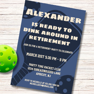 Navy Pickleball Party Sportpeddels Pensioen Kaart