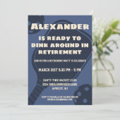 Navy Pickleball Party Sportpeddels Pensioen Kaart (Staand voorkant)