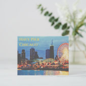 Navy Pier _at night Chicago Briefkaart (Staand voorkant)