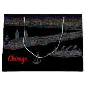 Navy Pier Chicago 1920's NEON Art Windy City Groot Cadeauzakje (Voorkant)