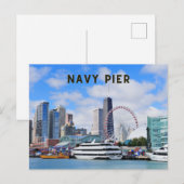 Navy Pier Chicago Briefkaart Travel Vacation (Voorkant / Achterkant)