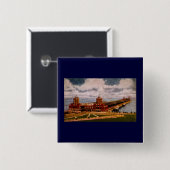 Navy Pier, Chicago, Illinois (ca. 1916-1930) Vierkante Button 5,1 Cm (Voorkant /achterkant)