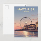 Navy Pier Chicago Illinois Reis Briefkaart (Voorkant / Achterkant)