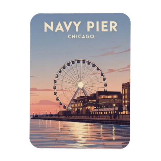Navy Pier Chicago Illinois Reis Magneet (Verticaal)