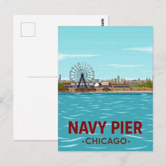 Navy Pier: Chicago Lakefront Fun Briefkaart (Voorkant / Achterkant)