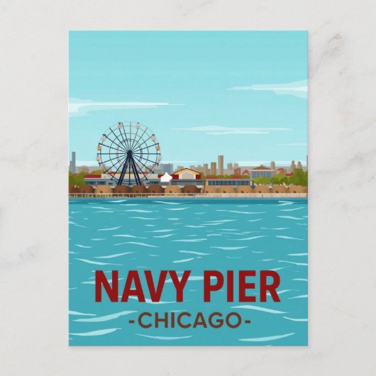 Navy Pier: Chicago Lakefront Fun Briefkaart (Voorkant)