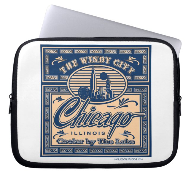 Navy Pier Chicago Laptop Sleeve (Voorkant)