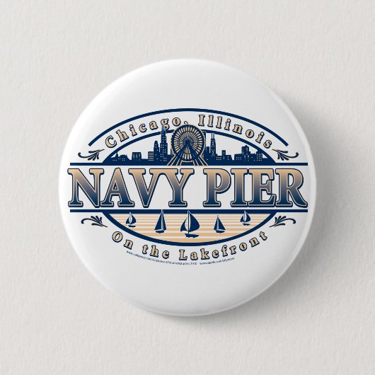 Navy Pier Chicago Ronde Button 5,7 Cm (Voorkant)