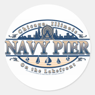 Navy Pier Chicago Ronde Sticker