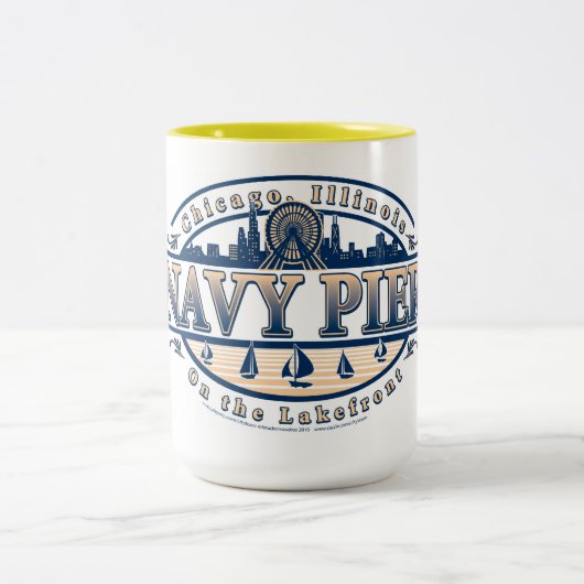 Navy Pier Chicago Tweekleurige Koffiemok (Center)