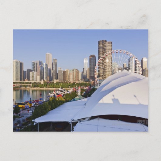 Navy Pier en Downtown Chicago Briefkaart (Voorkant)