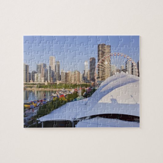 Navy Pier en Downtown Chicago Legpuzzel (Horizontaal)