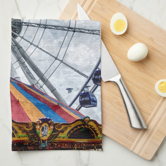 Navy Pier Ferris Wheel Theedoek (Quarter Fold)