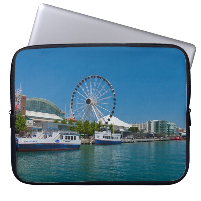 Navy Pier Laptop Sleeve (Voorkant)