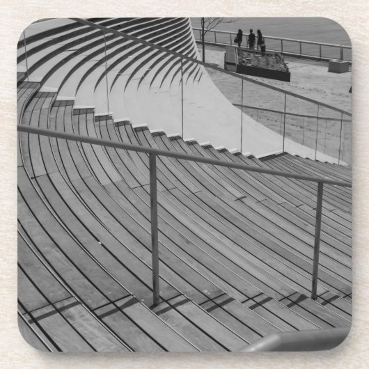 Navy Pier Stairs Grayscale Onderzetter (Voorkant)