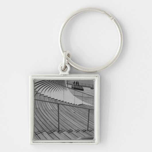 Navy Pier Stairs Grayscale Sleutelhanger (Voorkant)