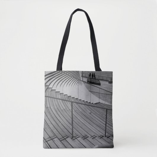 Navy Pier Stairs Grayscale Tote Bag (Voorkant)
