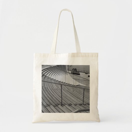 Navy Pier Stairs Grayscale Tote Bag (Voorkant)