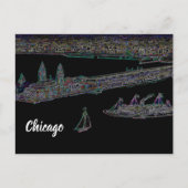 Navy Pier van Lake Chicago 1920's NEON Art Briefkaart (Voorkant)