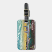 Navy Pier van Lake Chicago Kunst van de Waterverf  Bagagelabel (Voorkant verticaal)