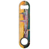 Navy Pier van Lake Chicago Waterverf Art Speed Flessenopener (Achterkant)