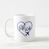 Navy Pilot Wife Looped Heart Plane Koffiemok (Links)