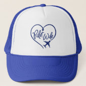 Navy Pilot Wife Looped Heart Plane Royal Trucker Pet (Voorkant)
