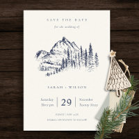 Navy Pine Mountain Sketch bewaart de Date Kaart