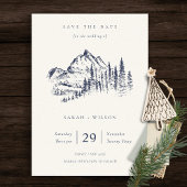 Navy Pine Mountain Sketch bewaart de Date Kaart
