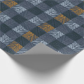 Navy Pine Needle Plaid Wrapping Papier (Hoek)