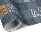 Navy Pine Needle Plaid Wrapping Papier (Rol Hoek)