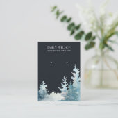 NAVY PINE TREE WINTER FOREST STUD OORBEL DISPLAY VISITEKAARTJE (Staand voorkant)