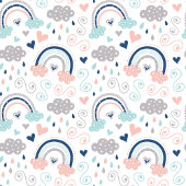 Navy Pink Bath Towels Rainbow Boho Kids Surprise Bad Handdoek