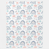 Navy Pink Blanket Boho Gift for Little Dreamers Fleece Deken (Voorkant)
