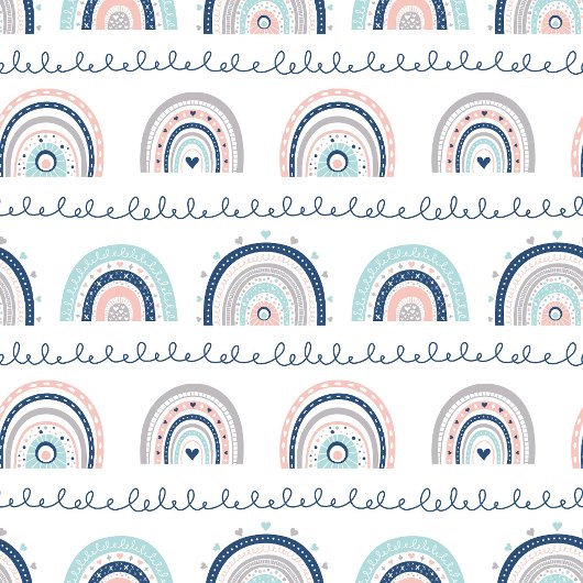 Navy Pink Blanket Soft Rainbows Boho Kids Accent Fleece Deken