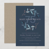 NAVY PINK BLUE FAUNA WREATH ANY AGE BIRTHDAY CARD BEDANKKAART (Voorkant / Achterkant)