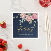 NAVY PINK BLUE GOLD PEONY FLORAL ELKE OUDERDAG SERVET (Insitu)