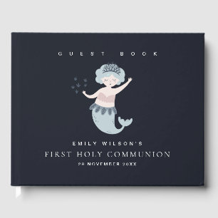 NAVY PINK BLUE MERMAID KINDER EERSTE HOLY COMMUNIO GASTENBOEK