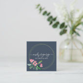 NAVY PINK CHRIST THORN BLOOM CACTI WEDDING WEBSITE VIERKANTE VISITEKAARTJE (Staand voorkant)