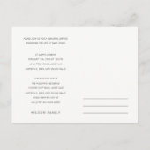 NAVY PINK FAUNA WREATH SYMPATHY MEMORIAL SERVICE UITNODIGING BRIEFKAART (Achterkant)